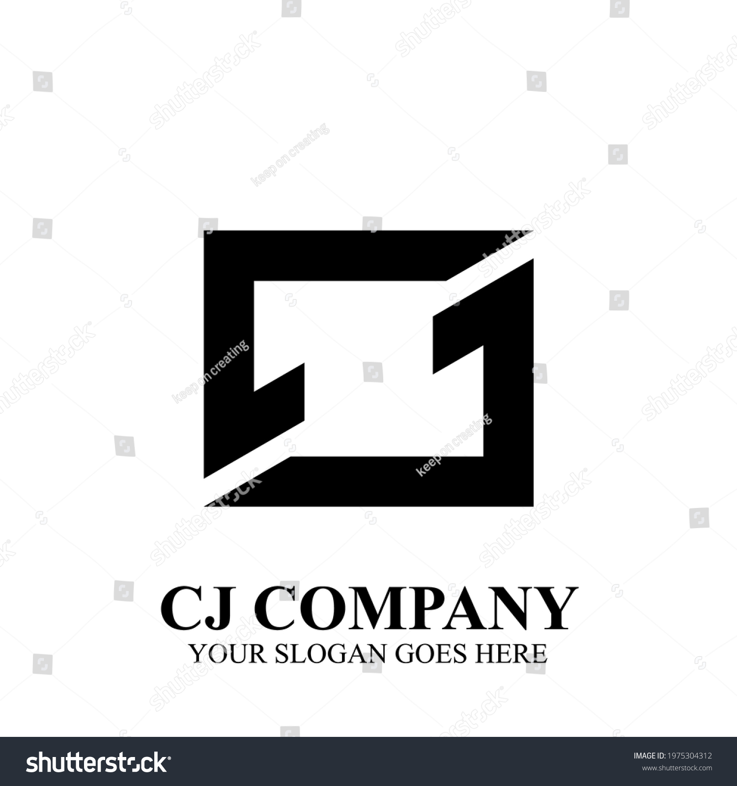 Minimal Vector Graphic Alphabet Symbol Cj Stock Vector (Royalty Free ...