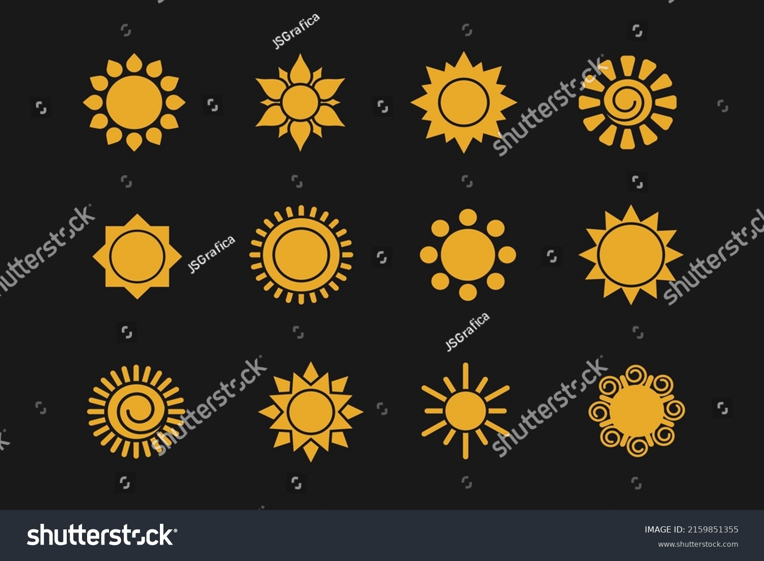 Minimalist Modern Set Sun Vector Logo Stock Vector (Royalty Free ...