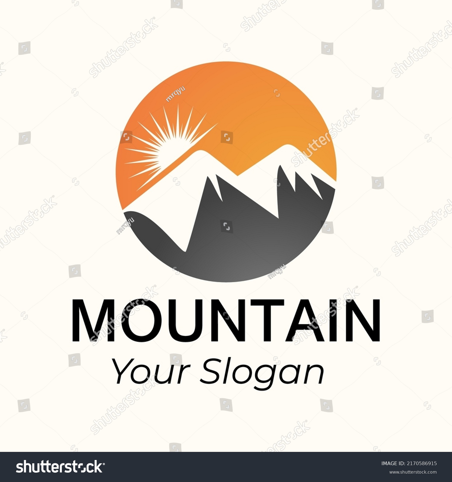 Minimalist Landscape Mountain Logo Design Inspiration Stock Vector ...