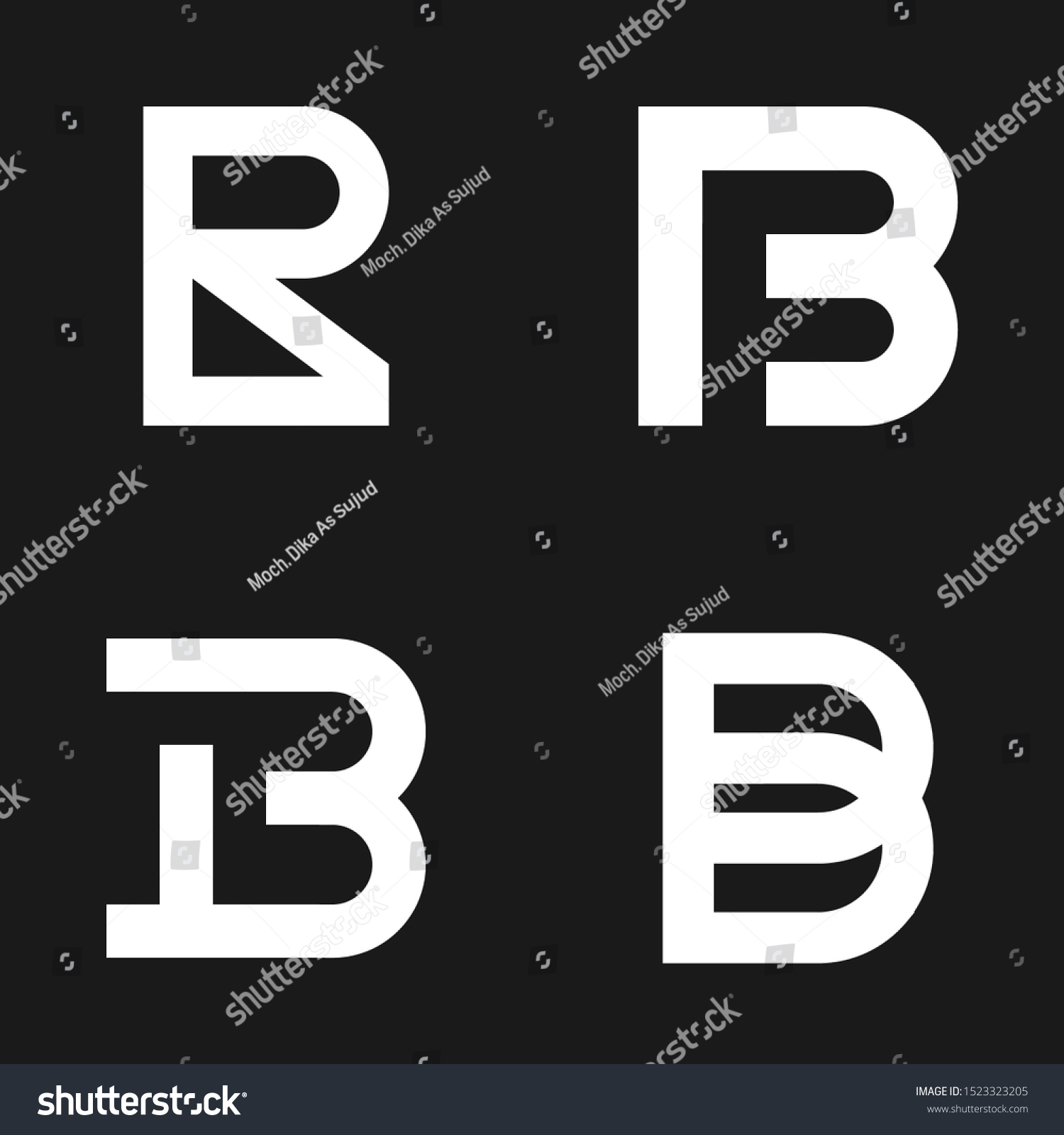 Minimalist Letter B Black White Stock Vector (Royalty Free) 1523323205