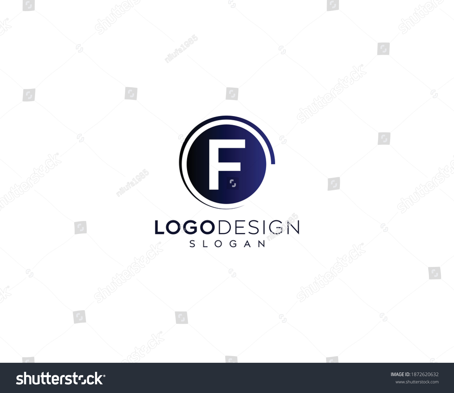 Minimalist Letter F Logo Design Stock Vector (Royalty Free) 1872620632 ...