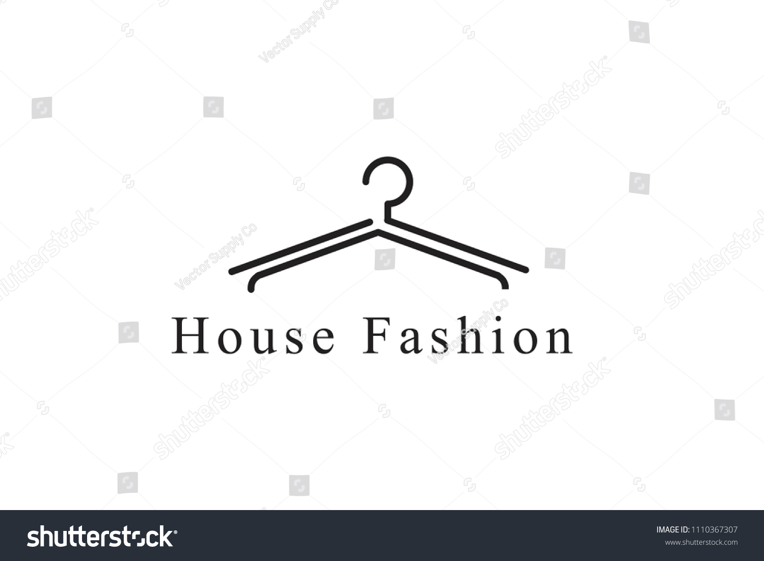 Minimalist Monoline Lineart Outline Hanger Fashion Stock Vector ...