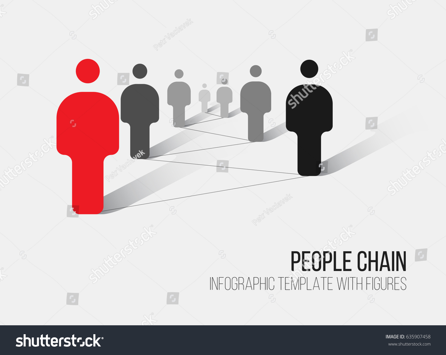  Minimalist People Network 3d Diagram Template Stock Vector 