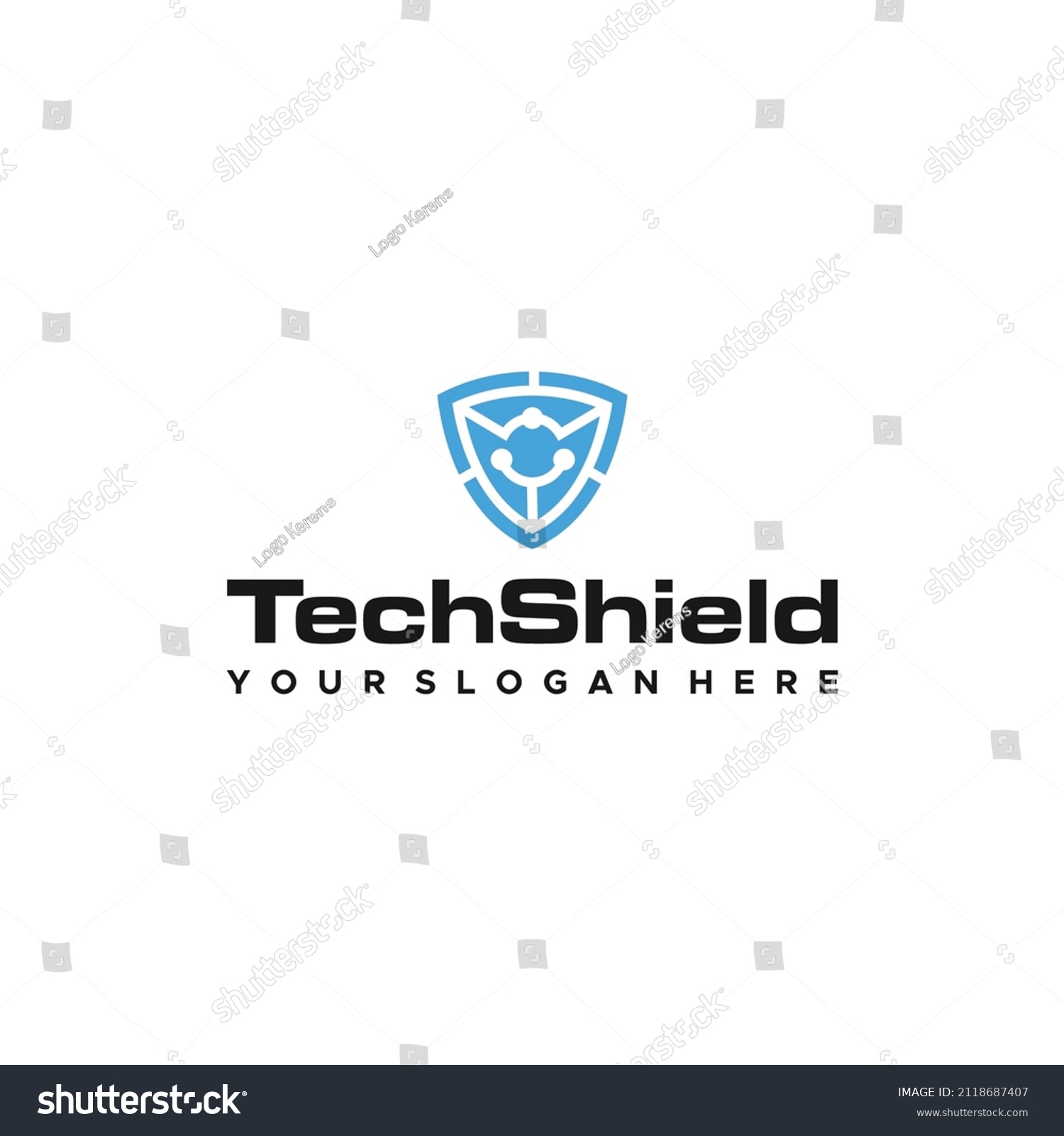 Minimalist Techshield Aegis Protection Logo Design Stock Vector ...