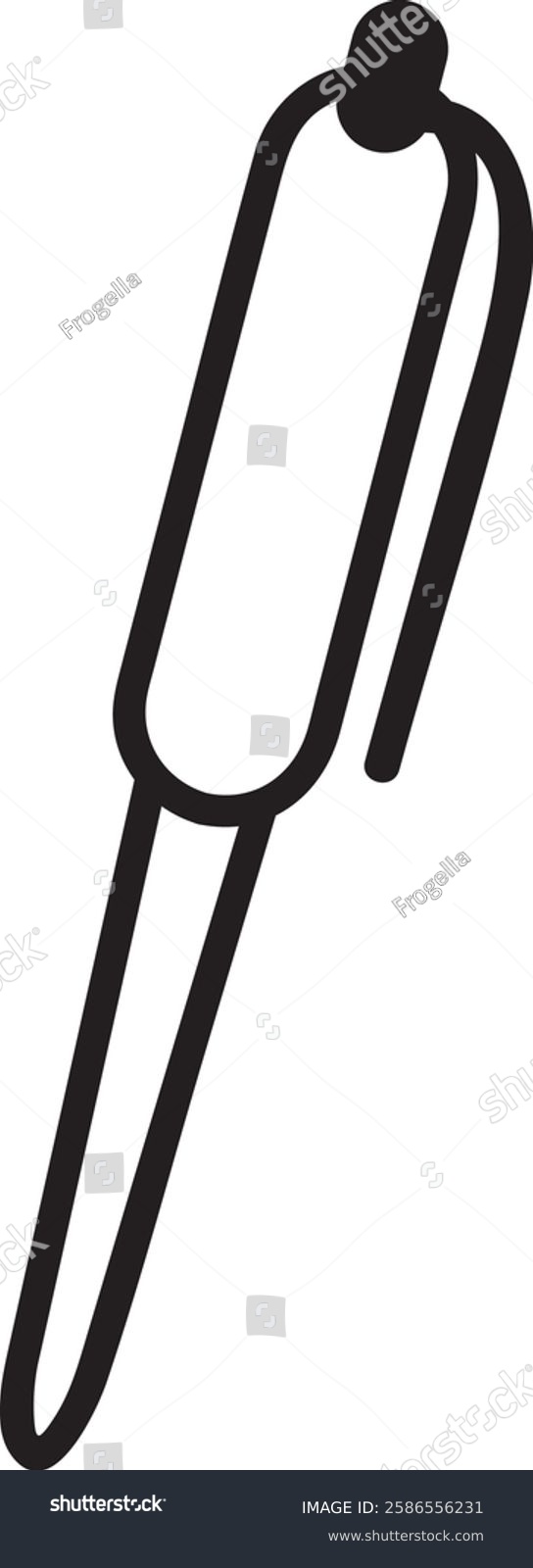 recommend clip art: Minimalist vector illustration of a pen with a clip, symbolizing writing, creativity, and office work, ideal for educational or business content