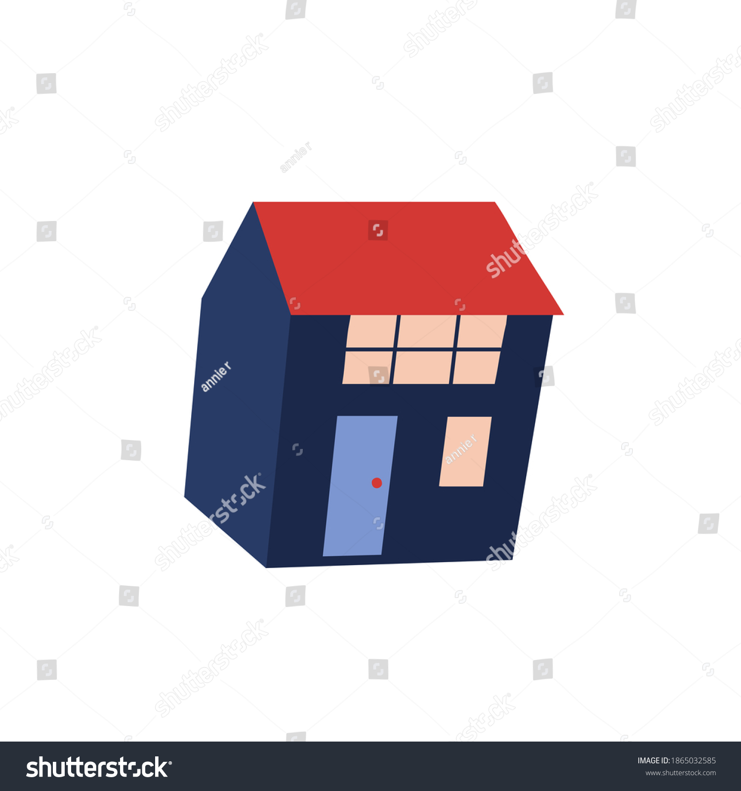 Minimalist Vector Illustration Small House Depiction Stock Vector ...