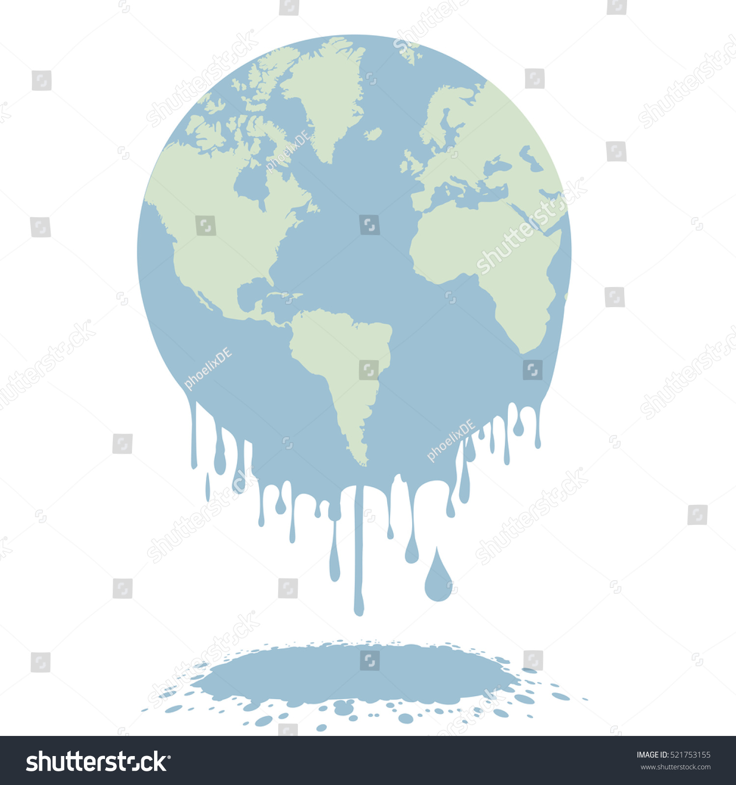 溶ける地球のミニマリズム的なイラスト 地球温暖化のコンセプト Eps10のベクター画像 のベクター画像素材 ロイヤリティフリー