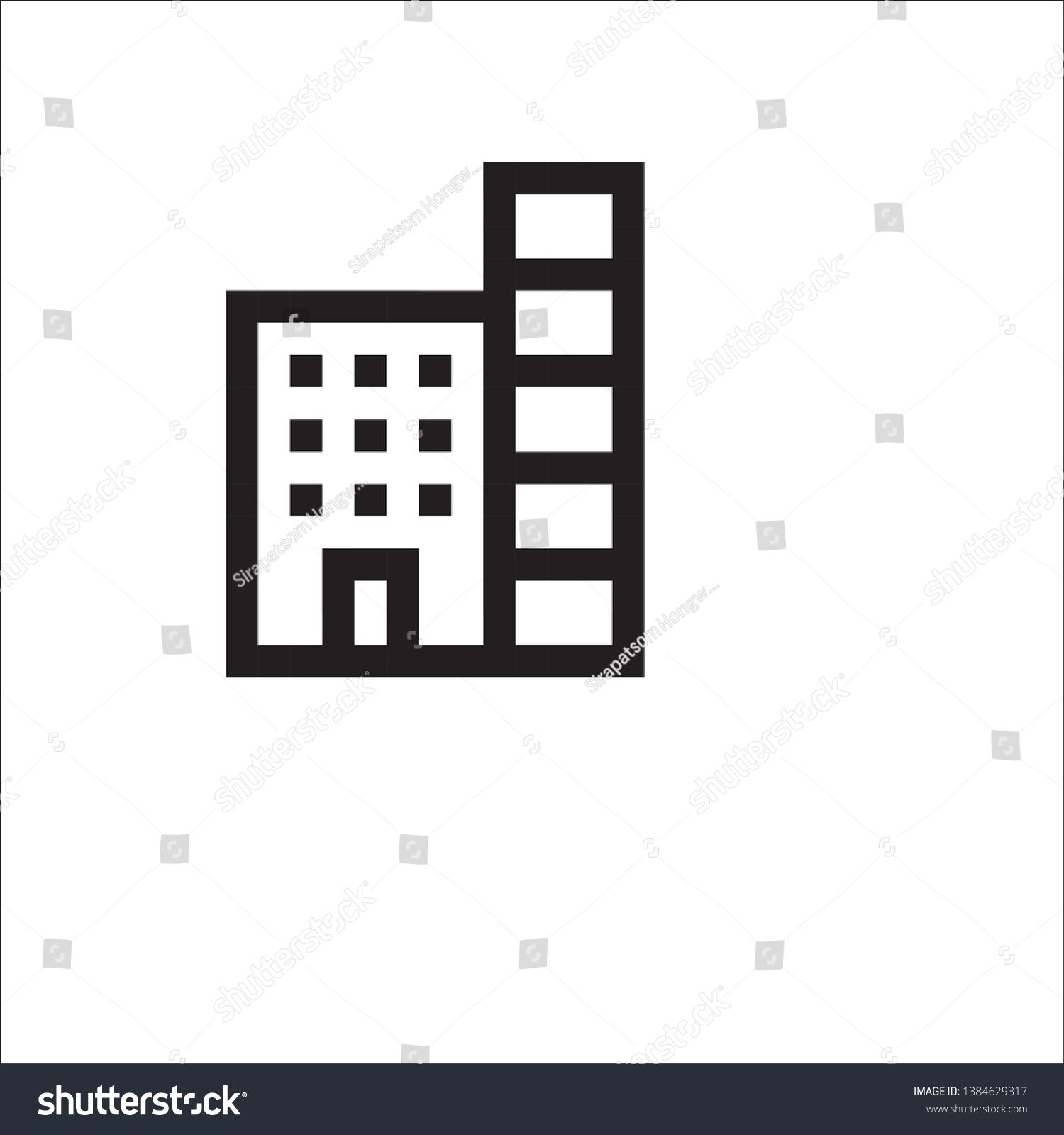 Minimalistic Slim Line Building Landmarks Vector Stock Vector (Royalty ...