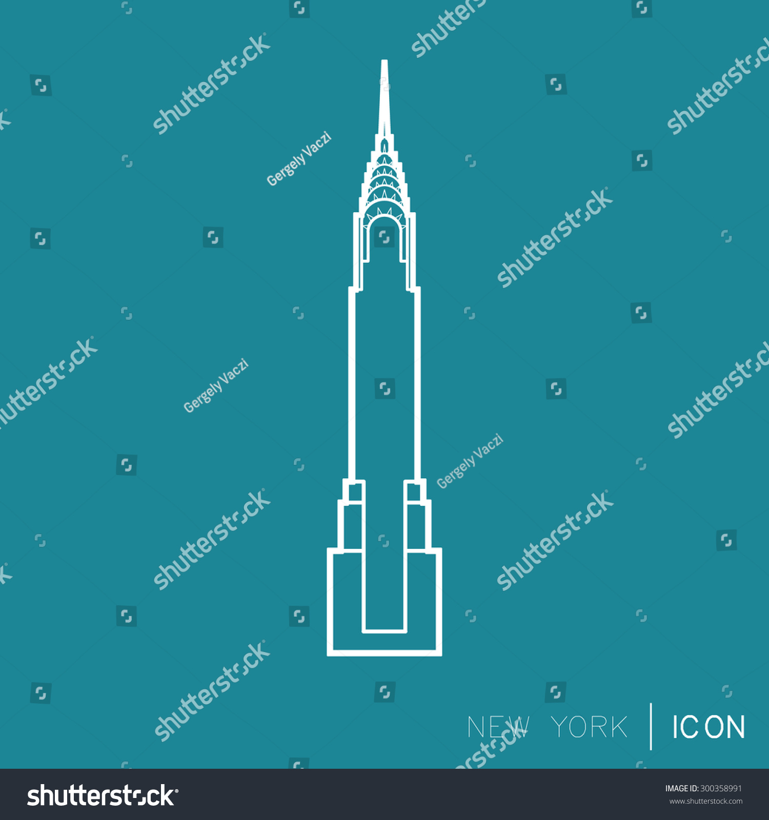 SVG of Minimalistic vector icon, The Chrysler Building, New York svg