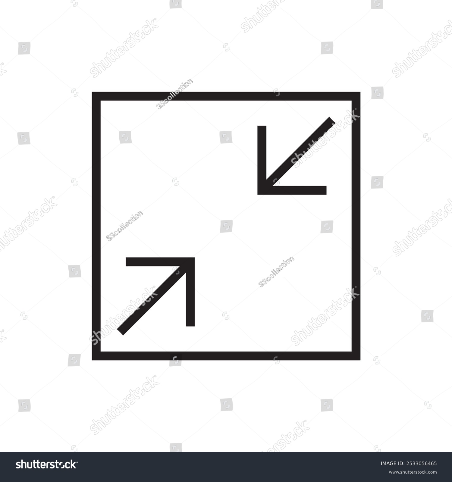 recommend clip art: minimize icon Thin outline art symbol vector