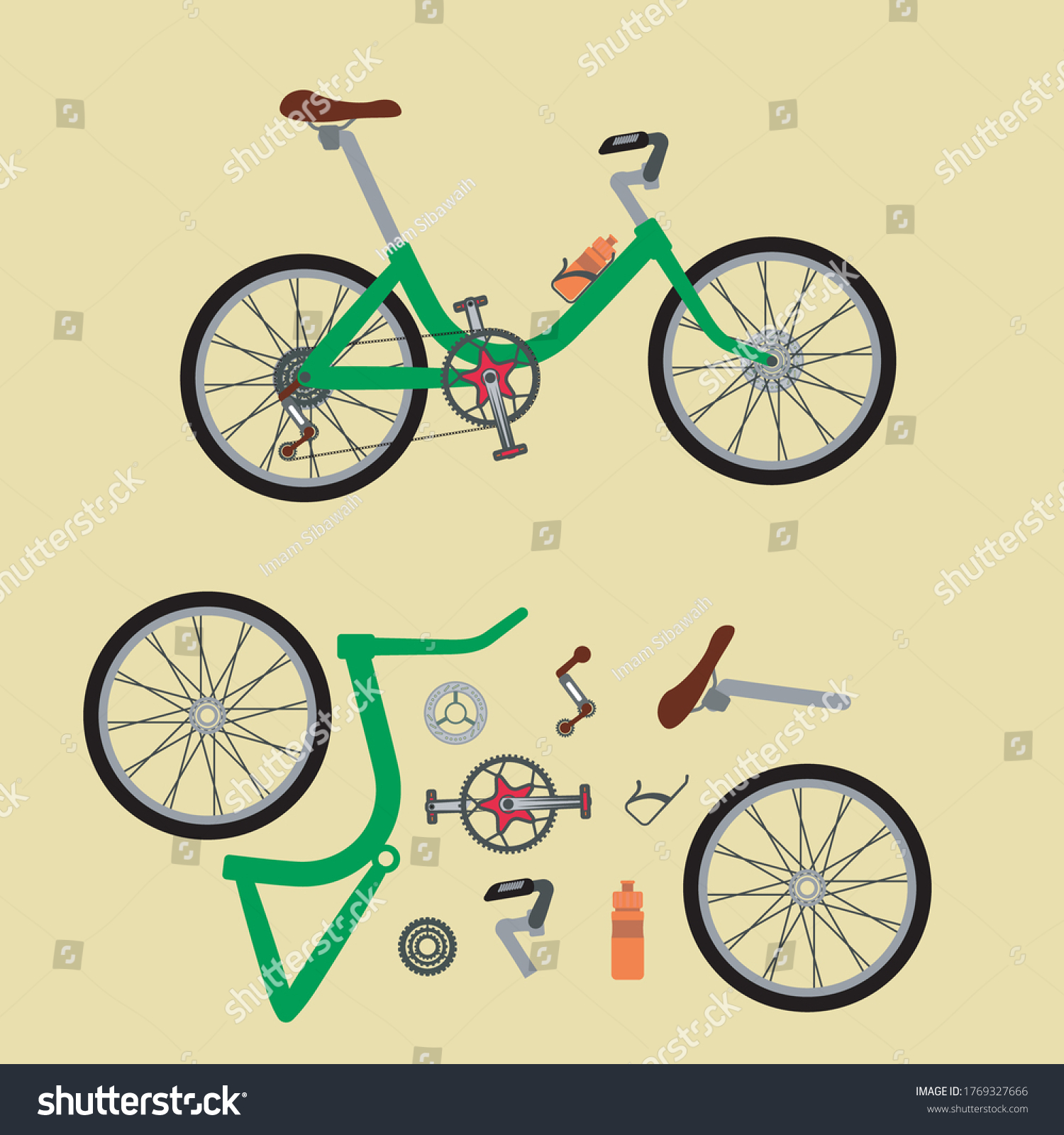 Minion Bike Vector Flat Illustration Stock Vector Royalty Free 1769327666