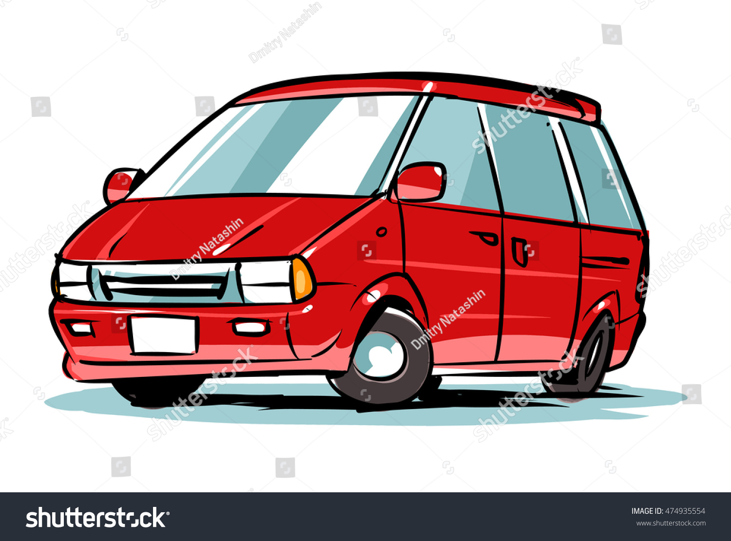 Minivan Family Car Cartoon Illustration Stock Vector (Royalty Free ...