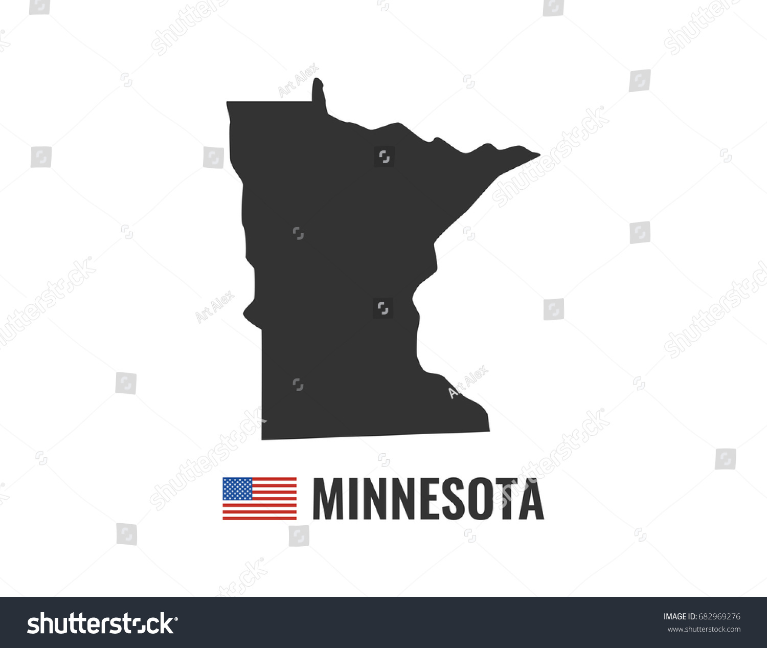 Minnesota Map Isolated On White Background Stock Vector (Royalty Free ...