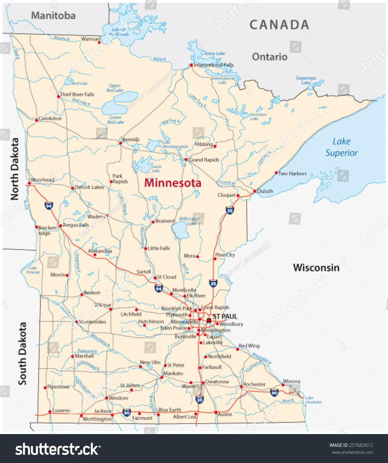 Printable Road Map Of Minnesota 3322