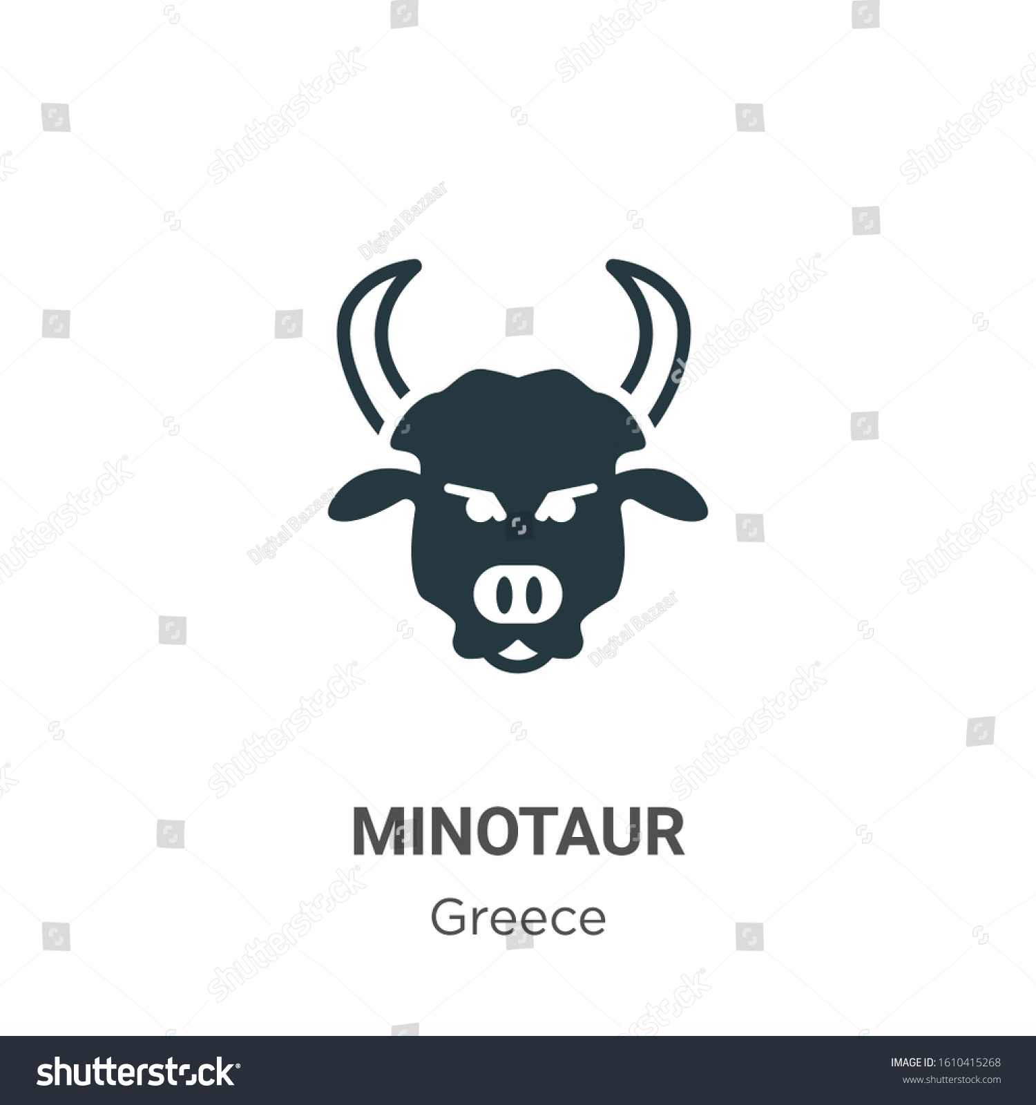 Minotaur Glyph Icon Vector On White Stock Vector (Royalty Free ...