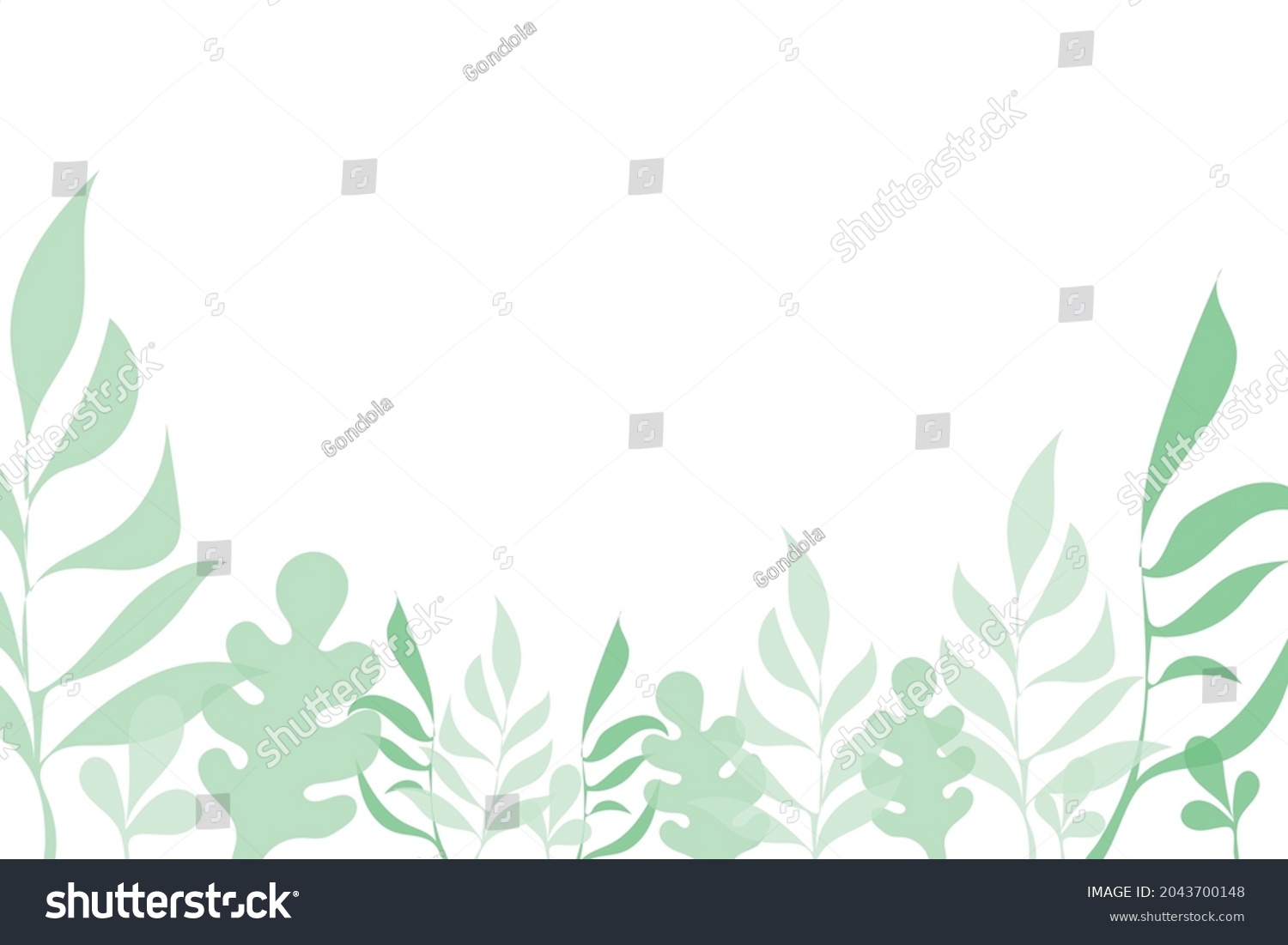 Mint Green Leaves Background Vector Illustration Stock Vector (Royalty
