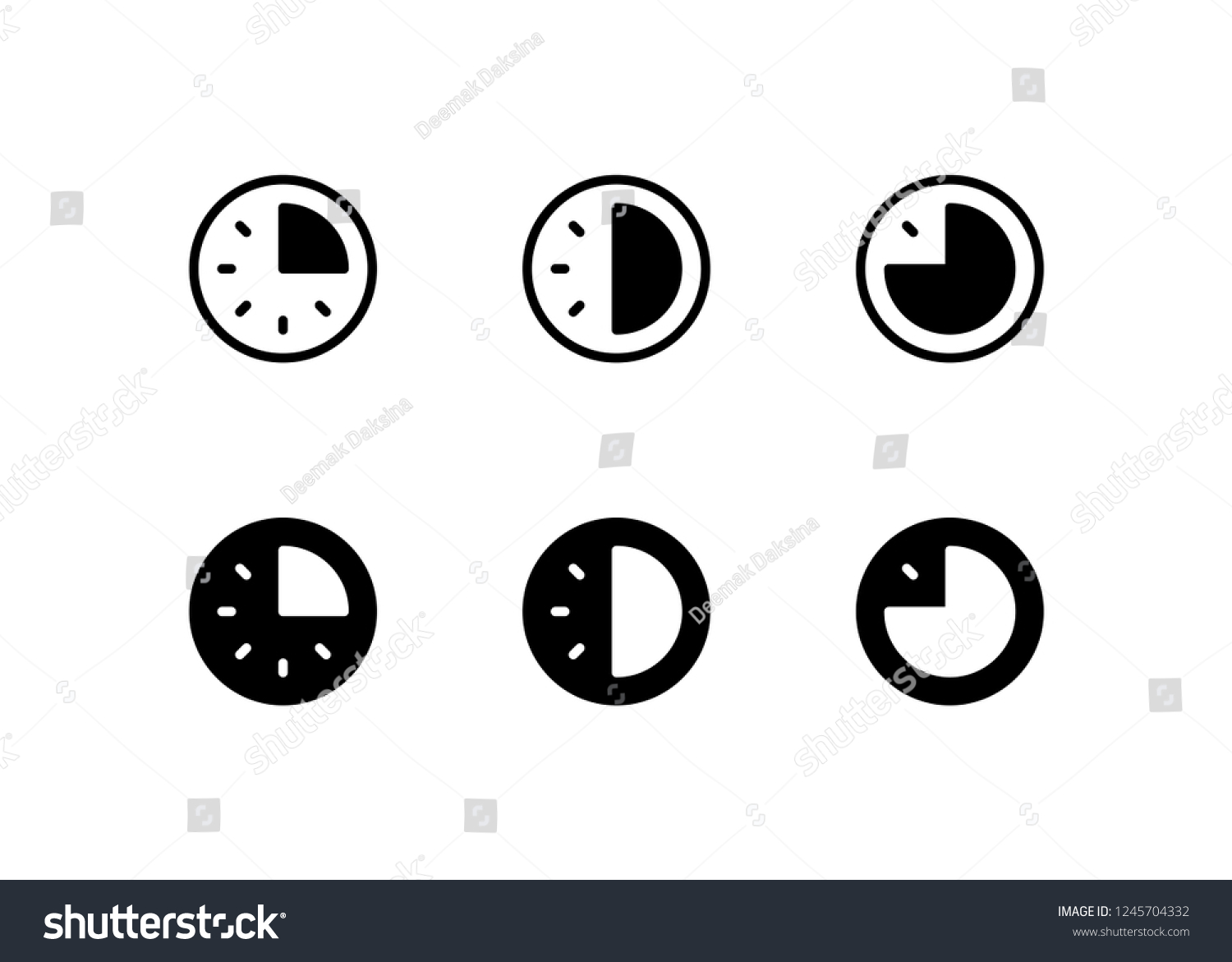 Minute Icon Logo Vector Symbol Quarter Stock Vector (Royalty Free ...