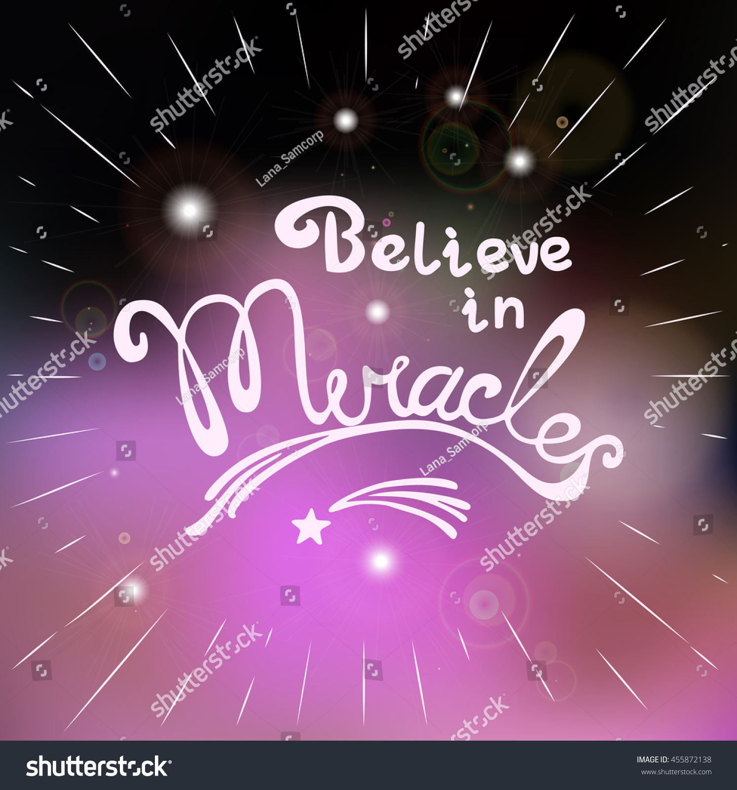 Miracles Hand Drawn Lettering Quotation Believe Stock Vector (Royalty ...