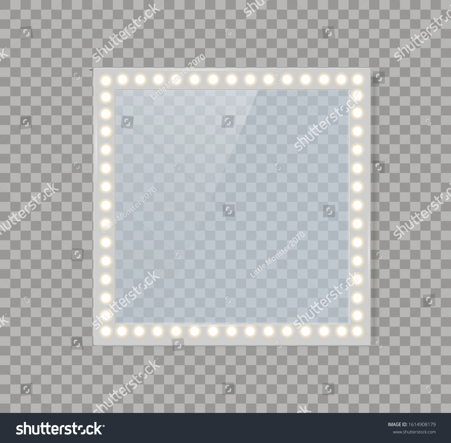SVG of Mirror in frame with bright lights with light makeup lights in changing room or backroom. Vector illustration, EPS 10. svg