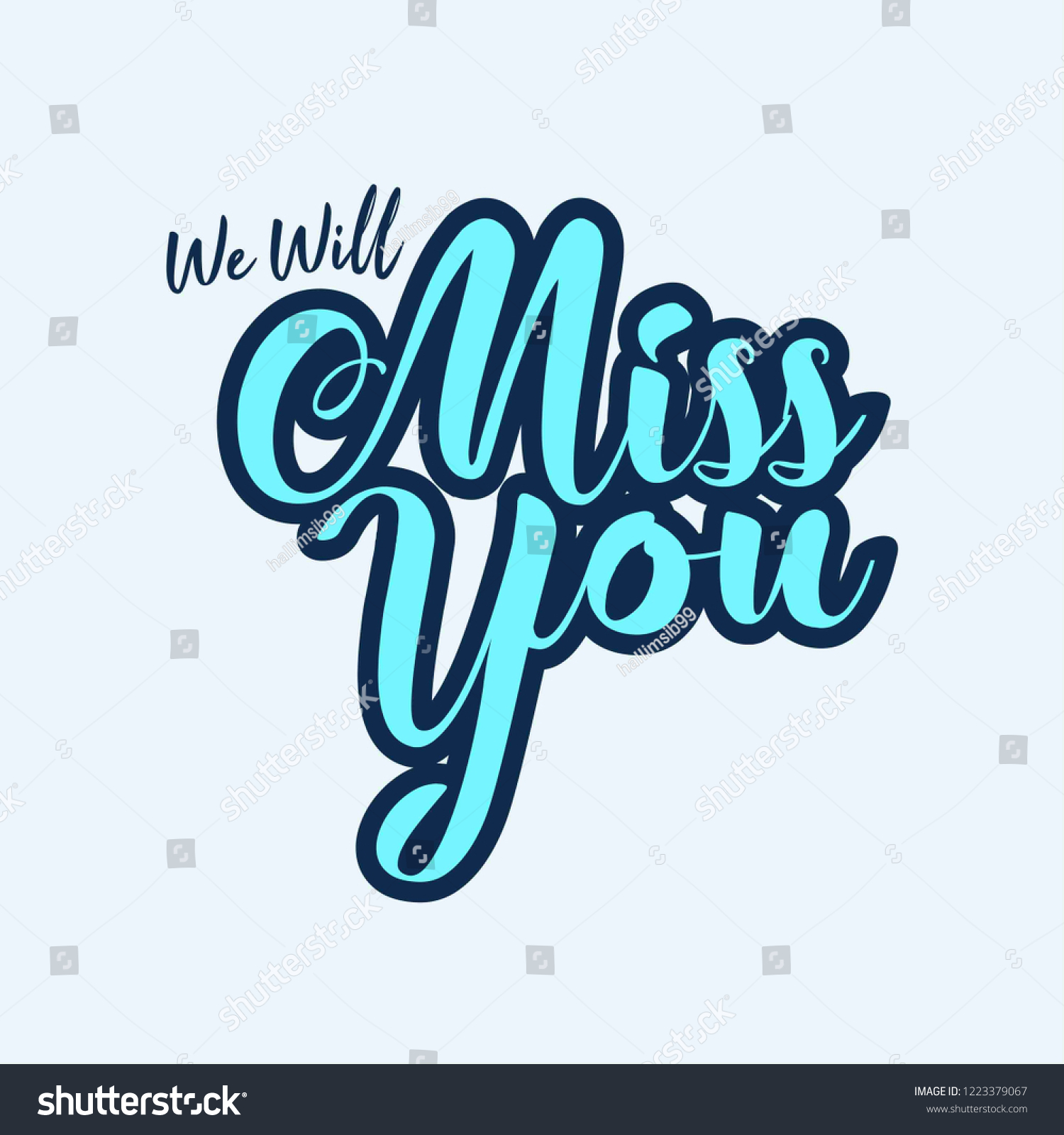 Vektor Stok Miss You Vector Lettering Farewell Party Tanpa Royalti 1223379067 Shutterstock 0984