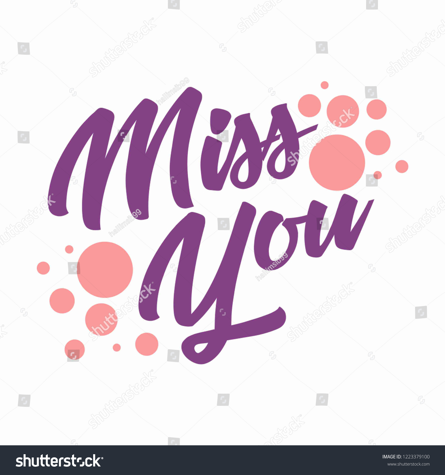 Miss You Vector Lettering Farewell Party Stock Vector (Royalty Free ...