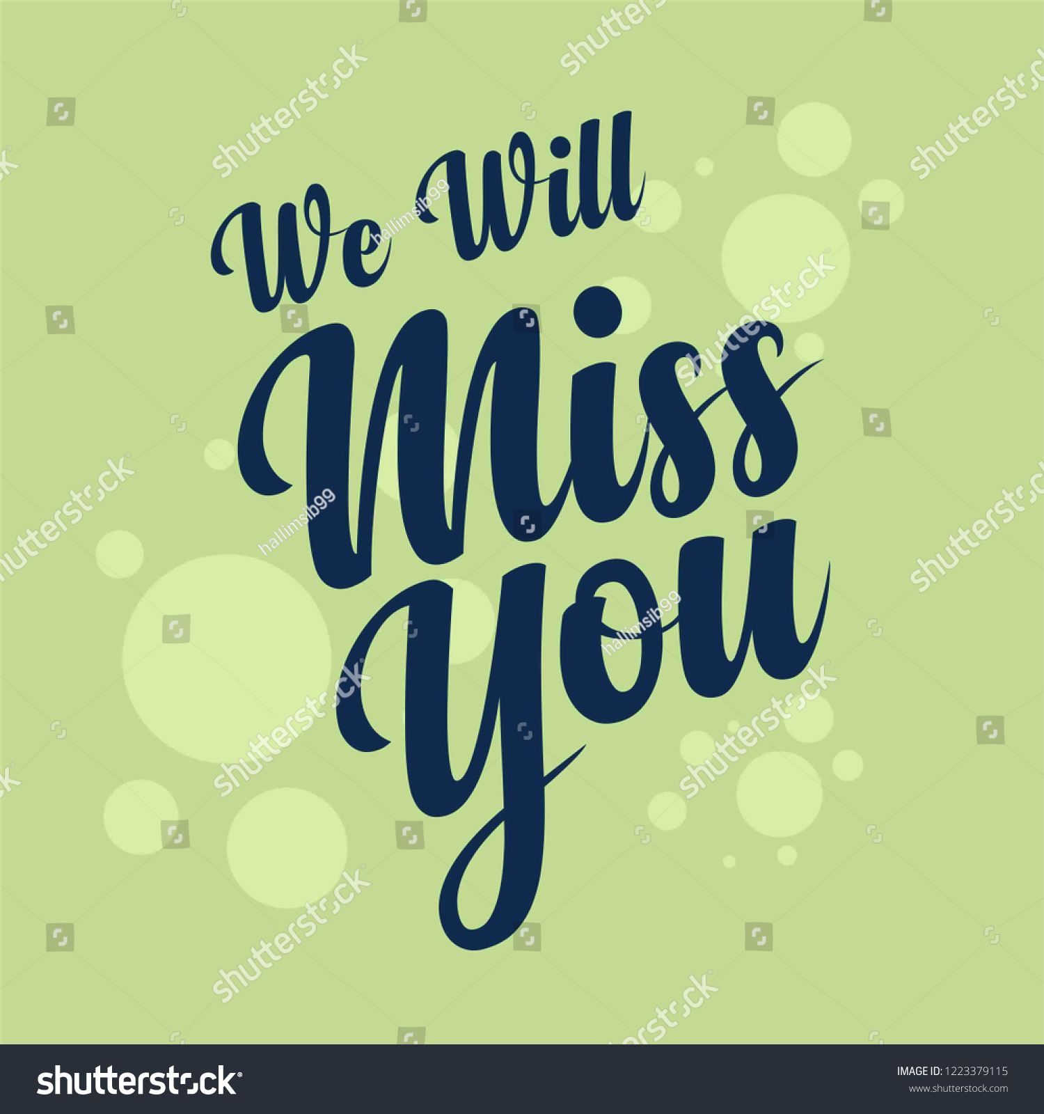 Miss You Vector Lettering Farewell Party Stock Vector (Royalty Free ...