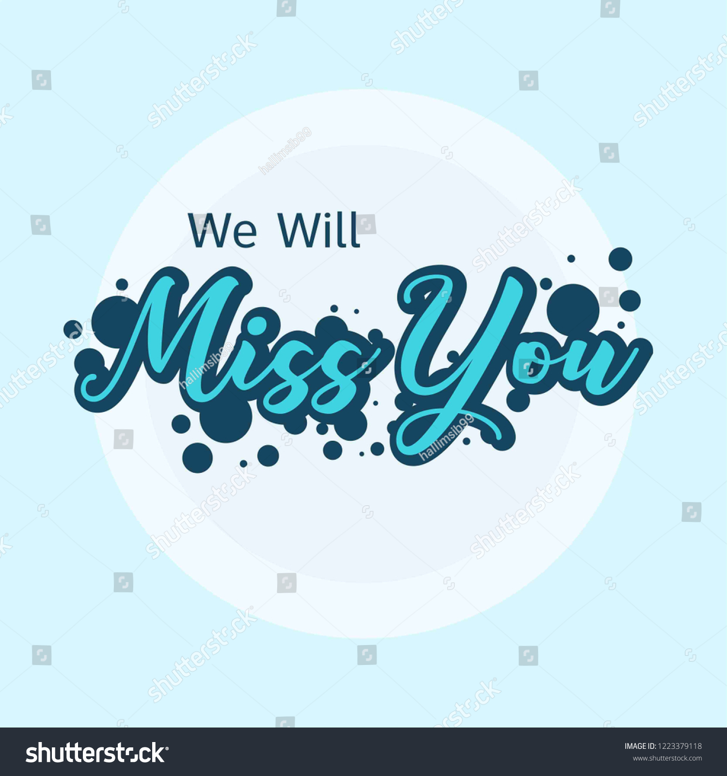 Miss You Vector Lettering Farewell Party Stock Vector Royalty Free 1223379118 6842