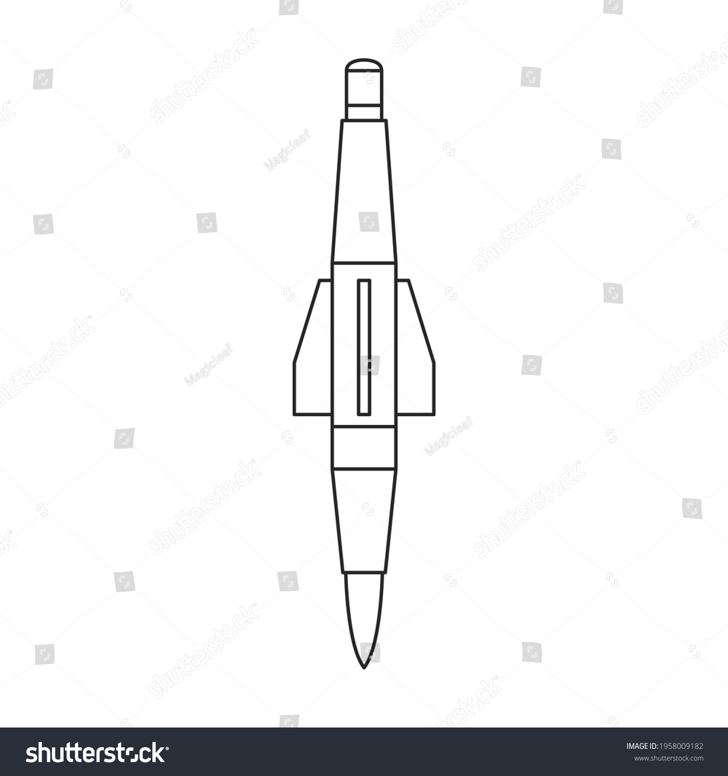 Missile Ballistic Vector Outline Icon Vector Stock Vector (Royalty Free ...