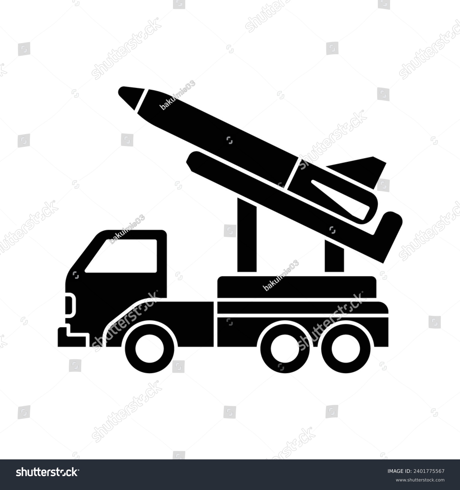 black missile launcher truck clip art preview