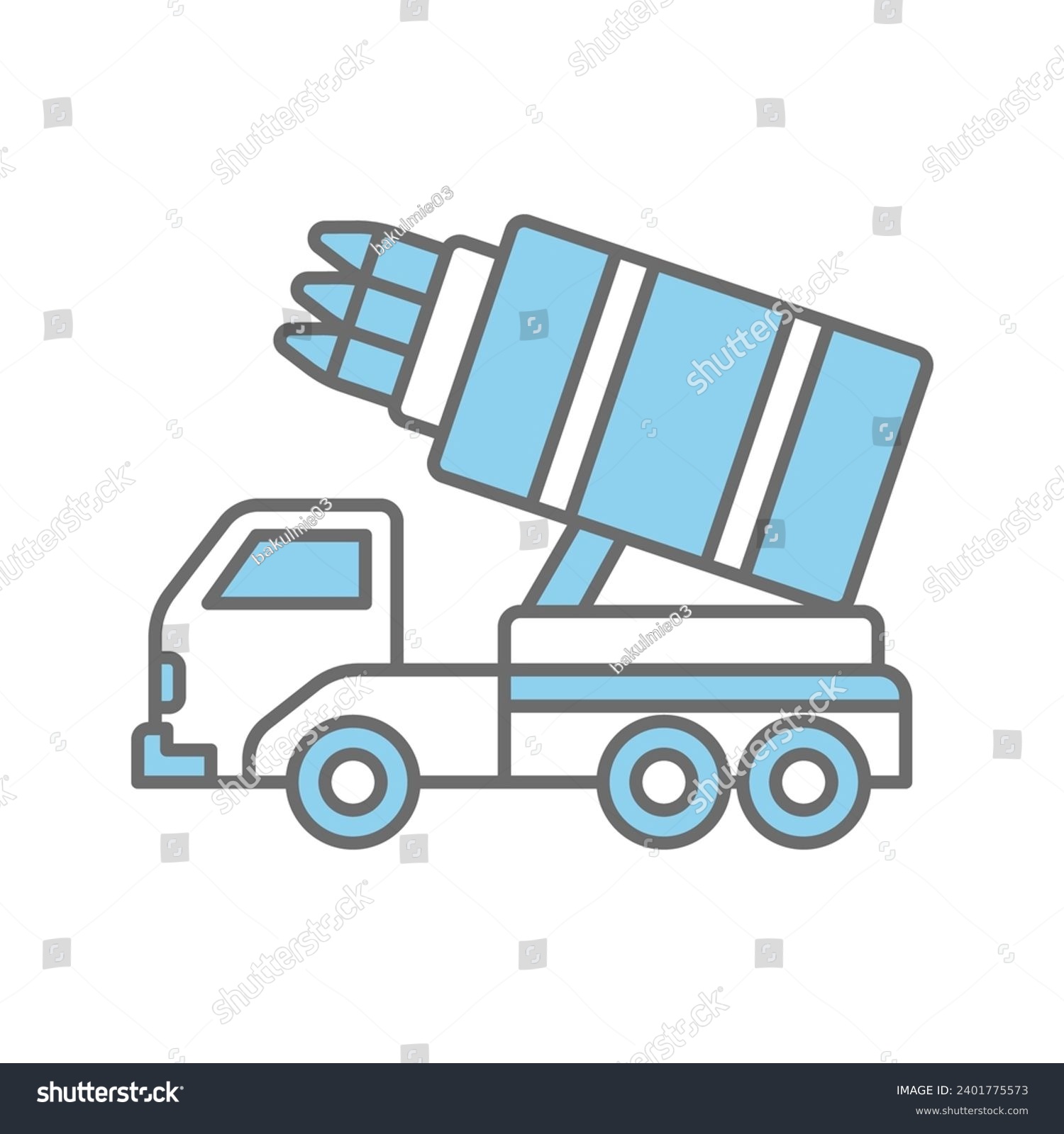 blue missile launcher truck clip art preview