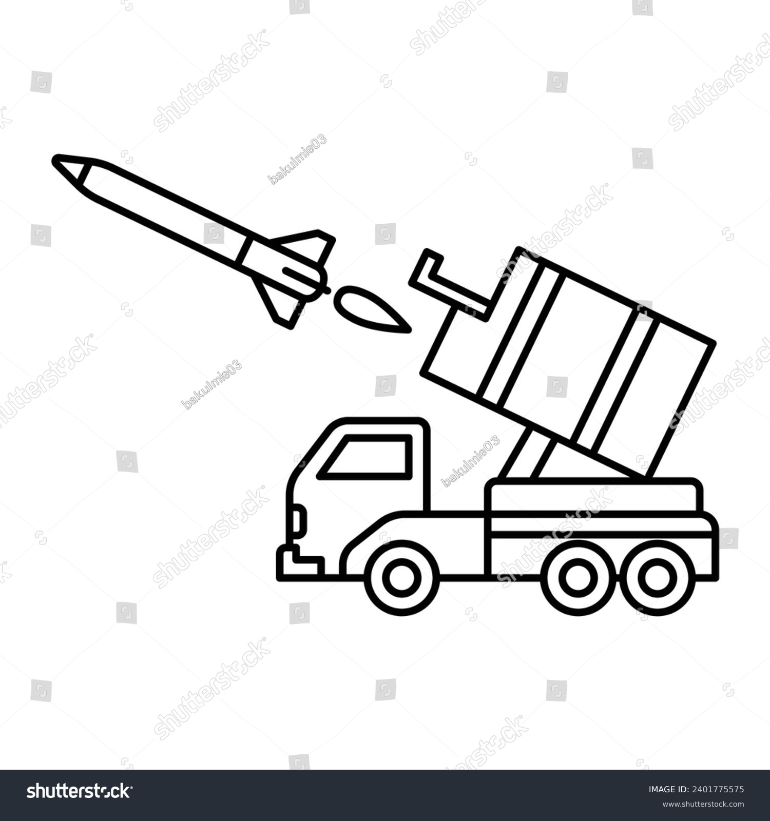 black and white rocket launcher truck firing clip art preview