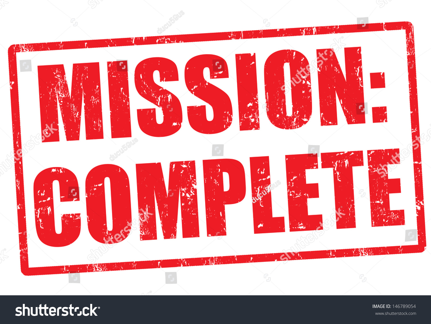 Mission Complete Grunge Rubber Stamp Vector Stock Vector 146789054