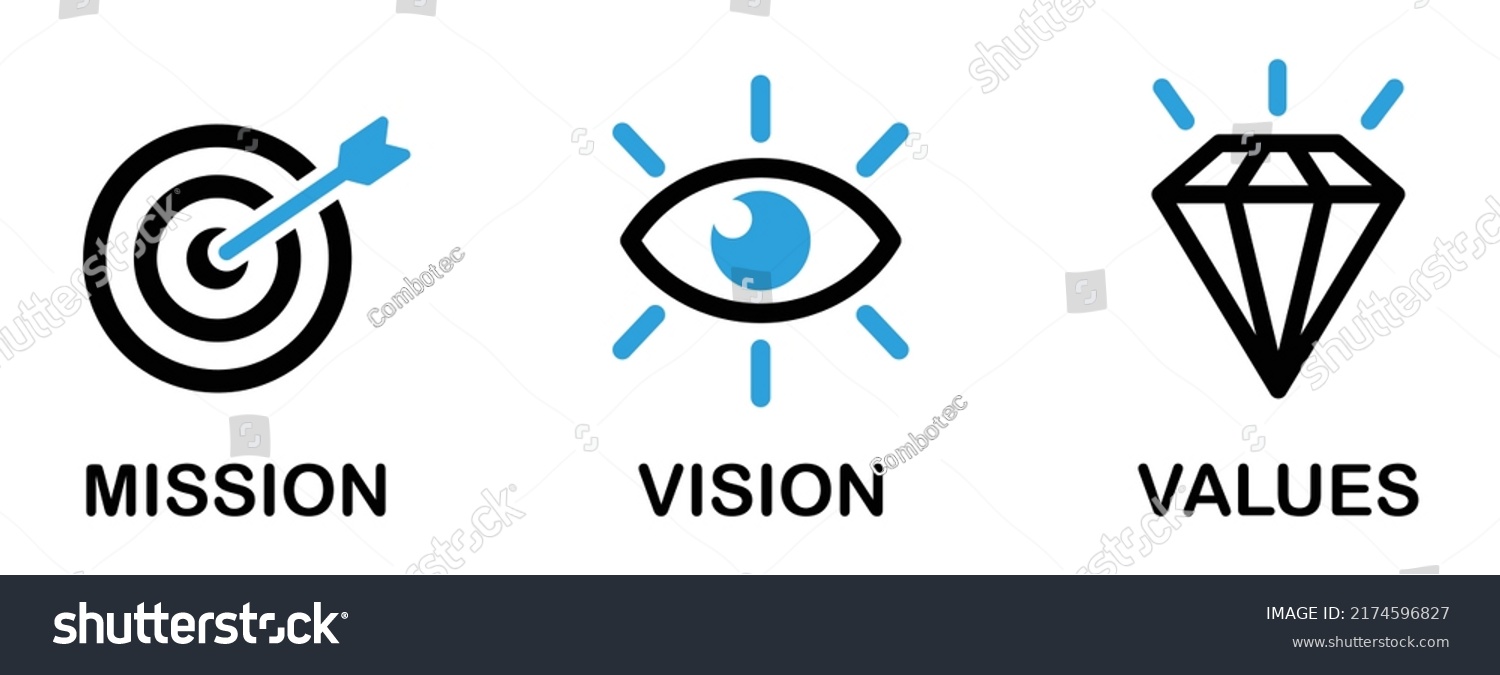 Mission Vision Values Icon Target Eyes Stock Vector (Royalty Free ...