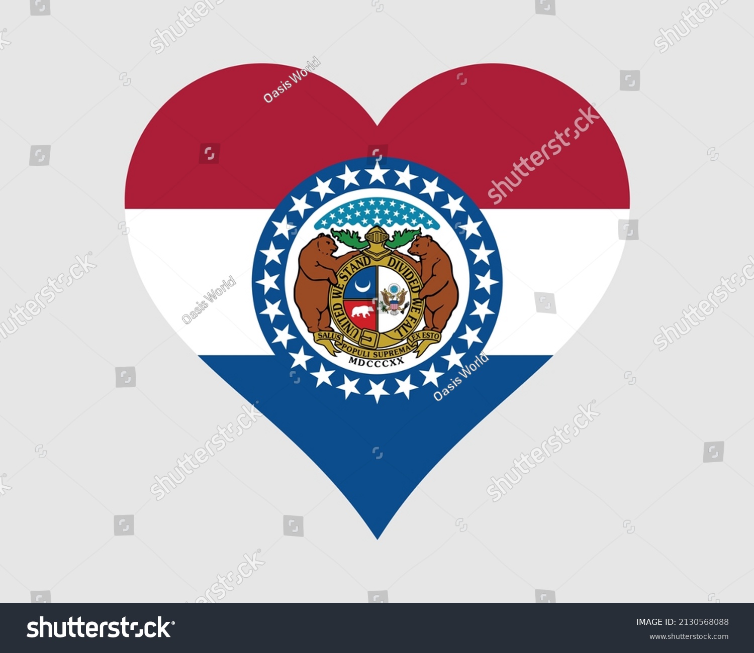 SVG of Missouri USA Heart Flag. MO US Love Shape State Flag. Show Me State United States of America Banner Icon Sign Symbol Clipart. EPS Vector Illustration. svg