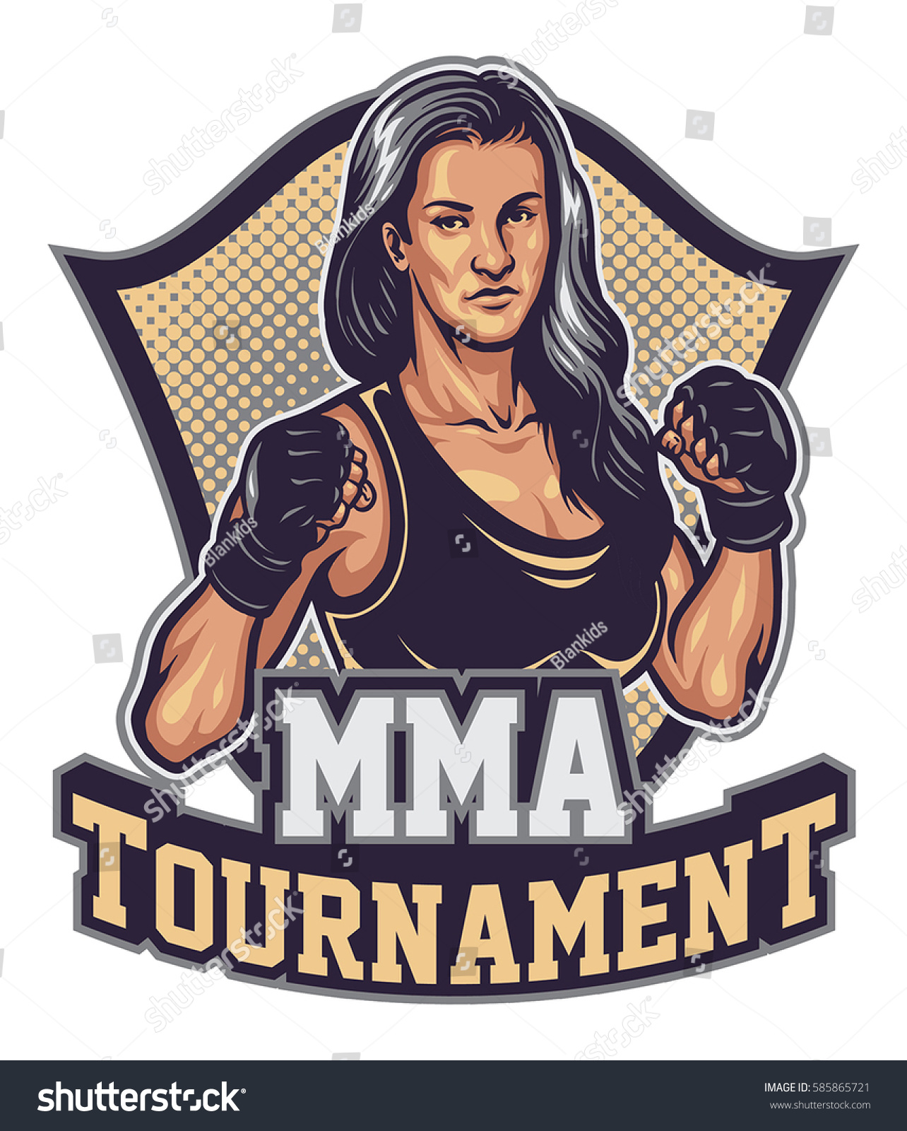 Mixed Martial Arts Women Logo Stock Vector (Royalty Free) 585865721