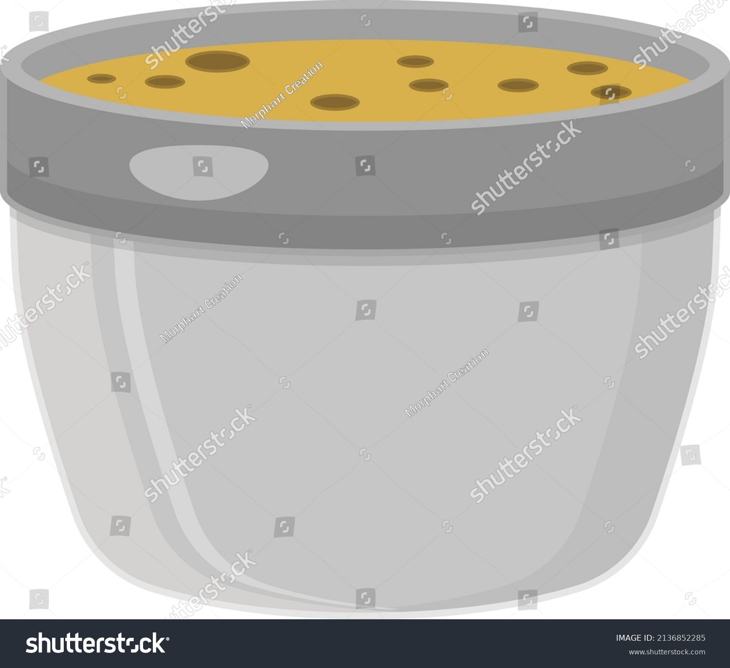 SVG of Mixing bowl with cake batter, illustration, vector on a white background. svg
