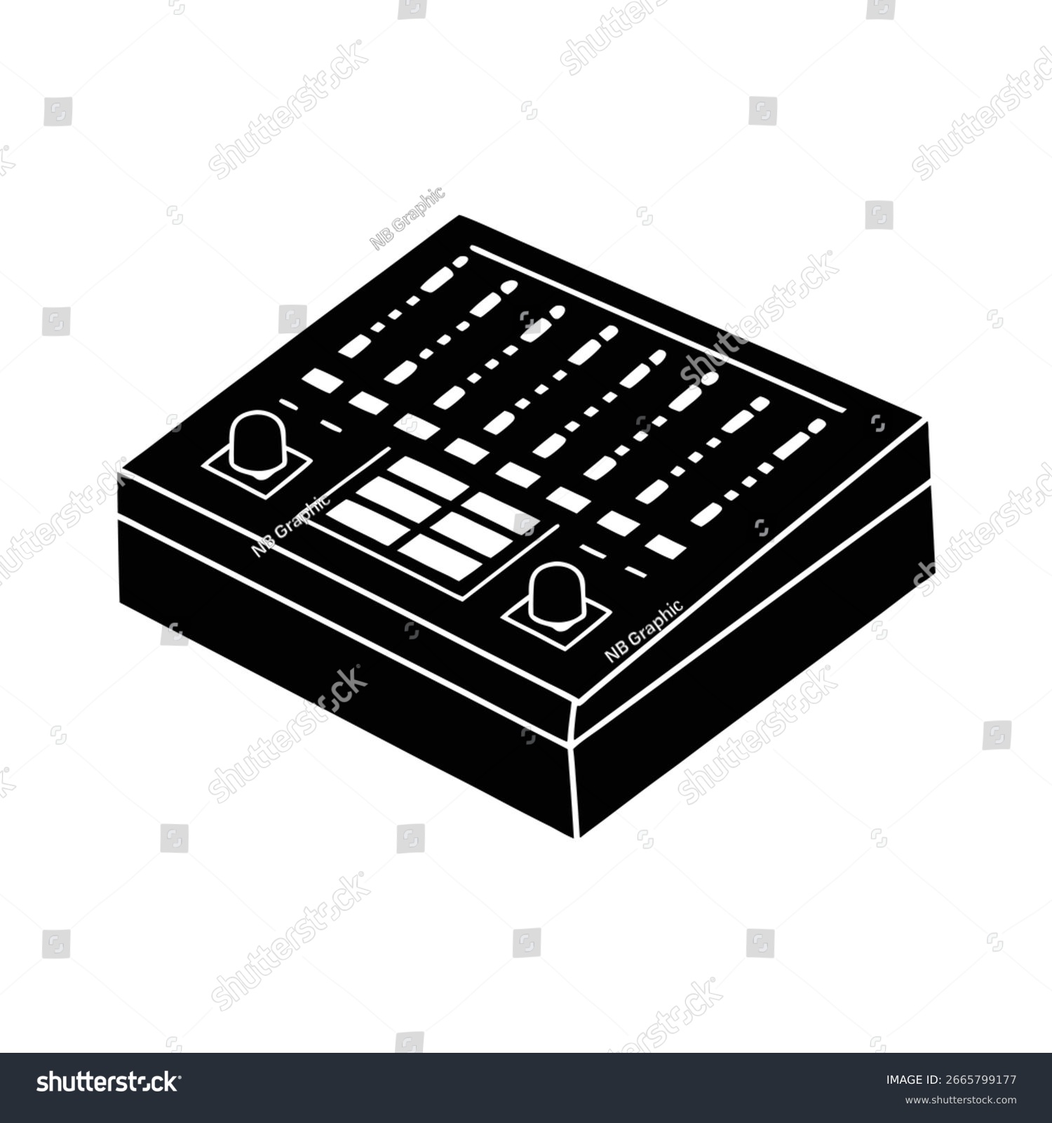 black dj mixer isometric view clip art preview