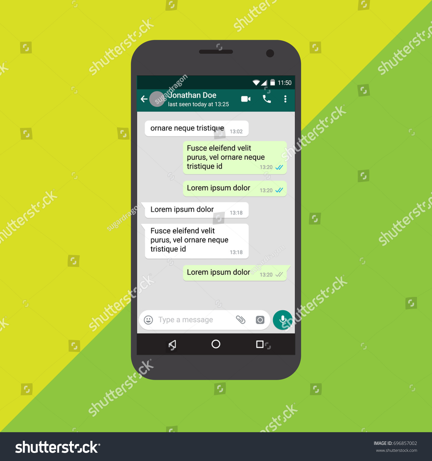 mobile chat screen app messaging template のベクター画像素材