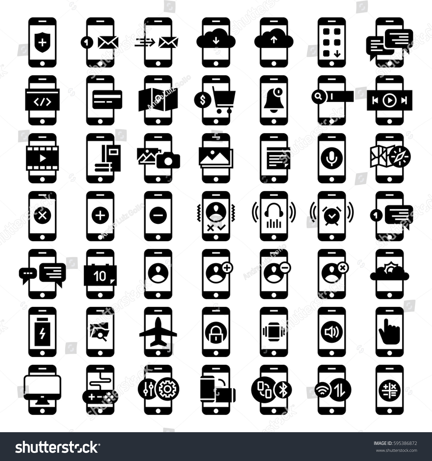 mobile functions icons smartphone kit set stock vector mobile functions icons smartphone kit set stock vector