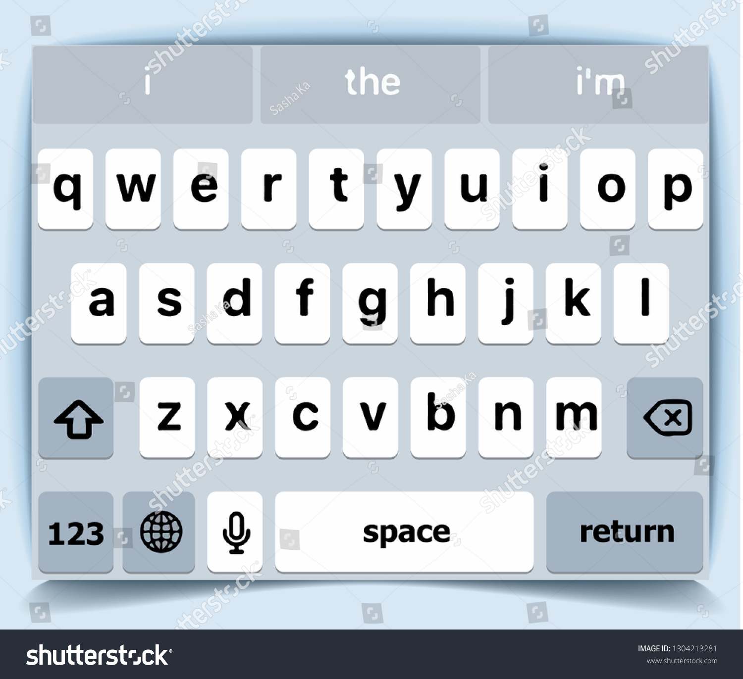 Vektor Stok Mobile Keyboard Keypad Template Vector Illustration (Tanpa Royalti) 1304213281