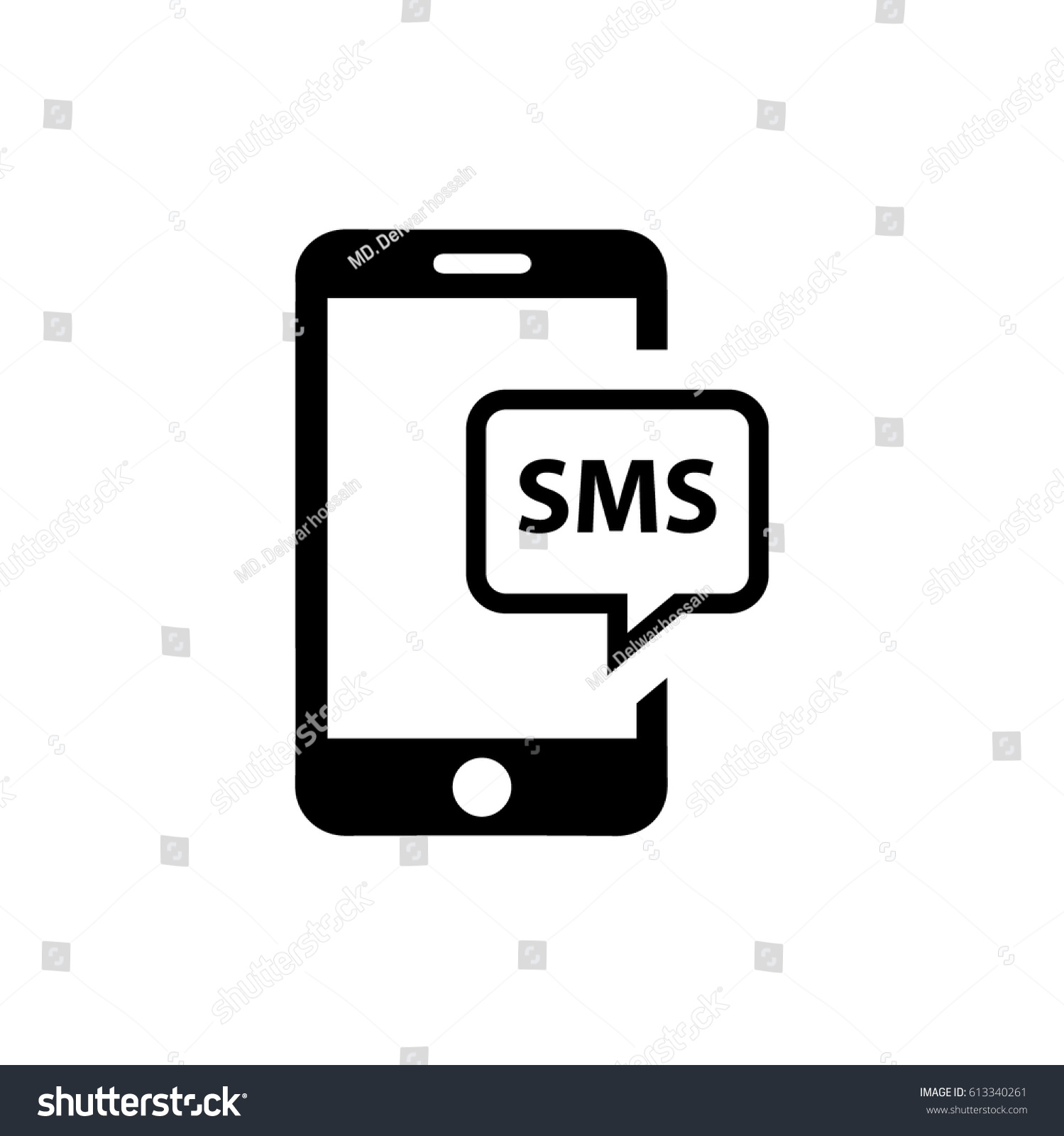 Mobile Message Icon Stock Vector (Royalty Free) 613340261 | Shutterstock