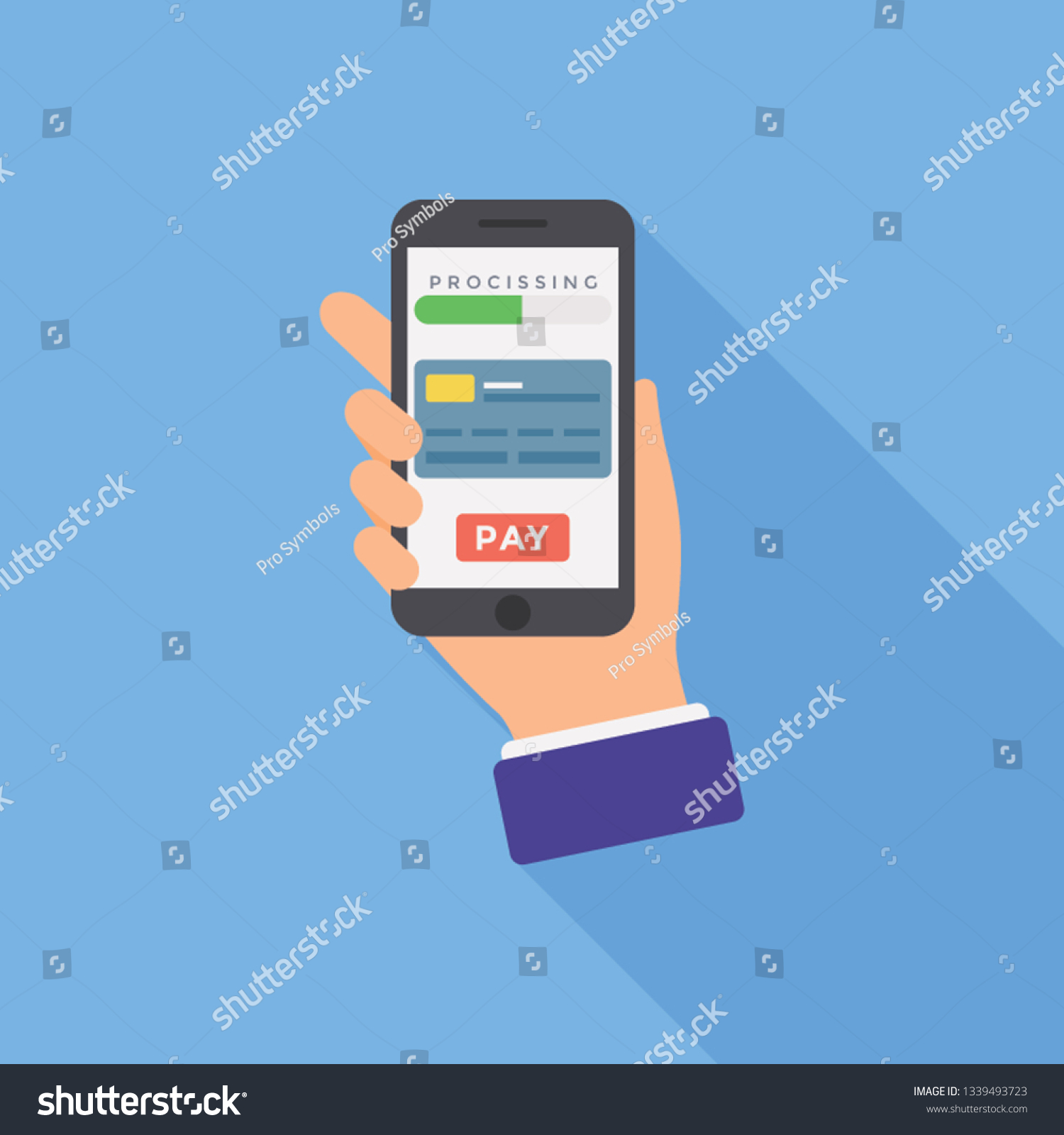 Mobile Pay Icon Vector Stock Vector (Royalty Free) 1339493723 ...