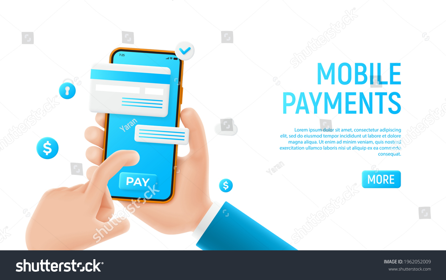 Mobile Payments Concept Template Mockup Cartoon Stock Vector (Royalty ...