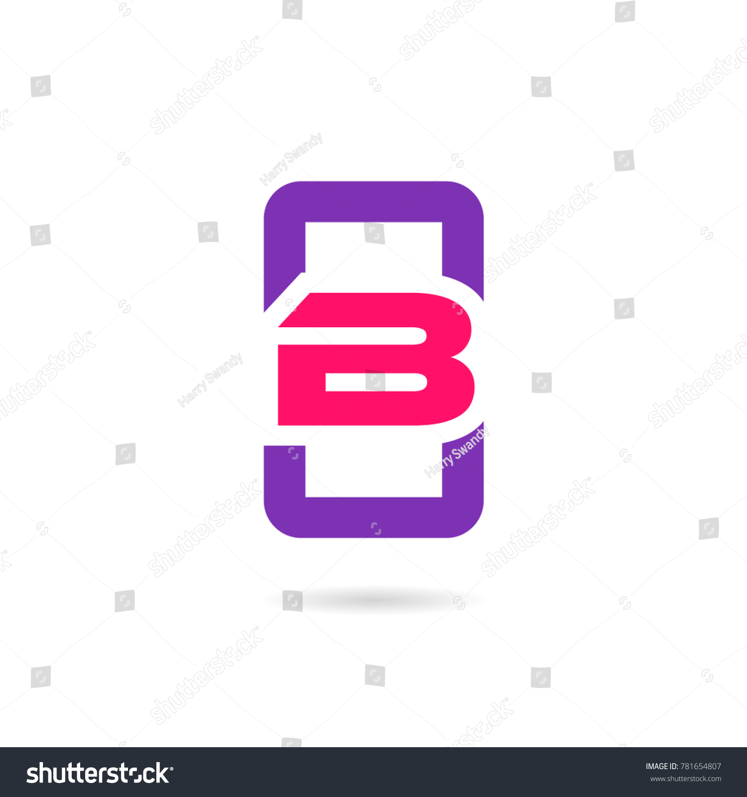 Mobile Phone App Letter B Logo Stock Vector Royalty Free