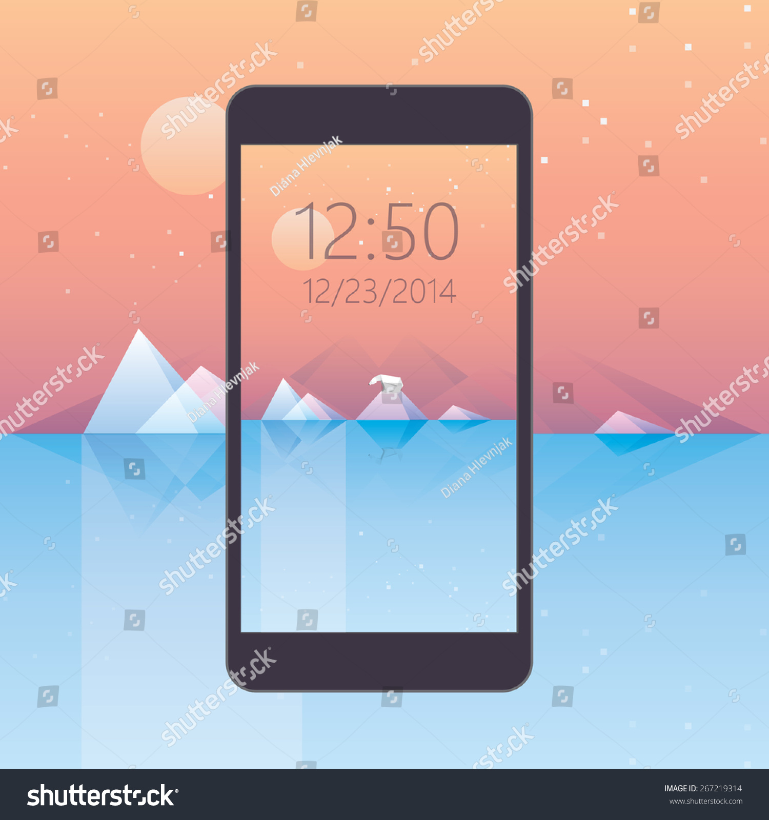 Mobile Phone Wallpaper Low Poly Design Stock Vector Royalty Free