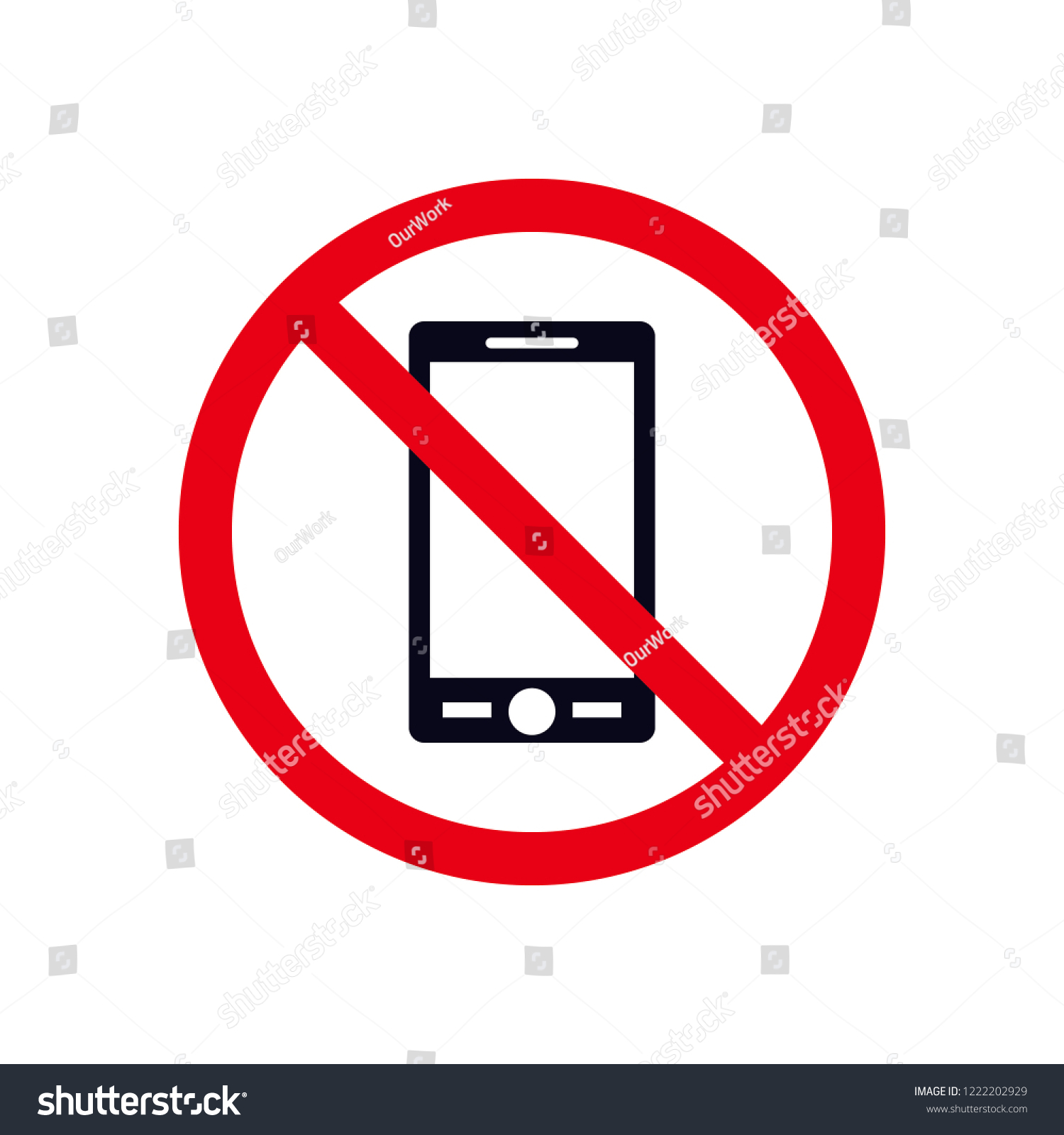 Mobile Prohibition Icon Stock Vector (Royalty Free) 1222202929