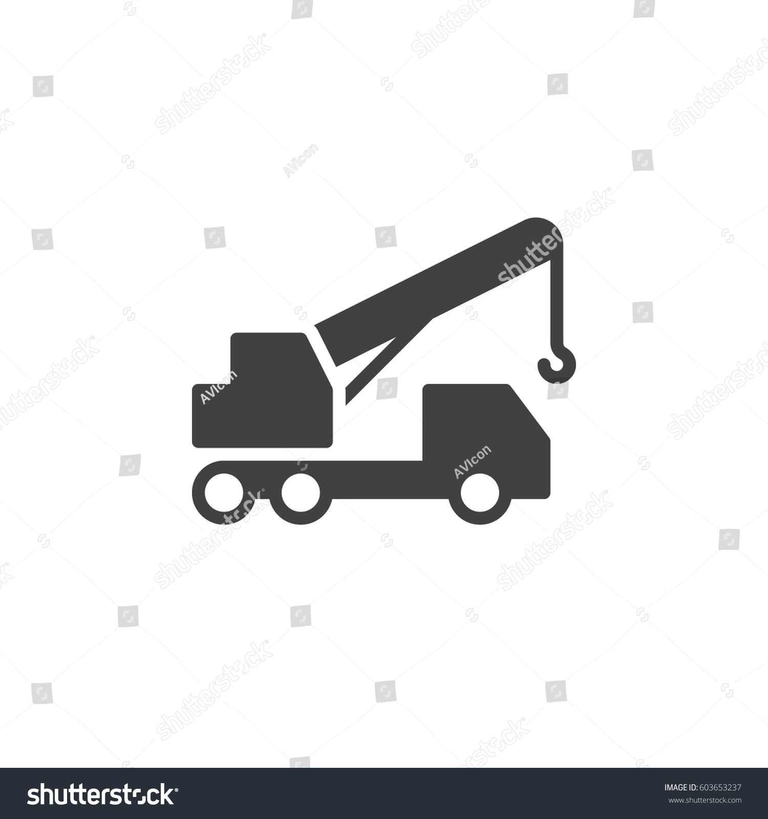 Mobile Telescopic Truck Mounted Crane Icon Stock Vector 603653237 ...