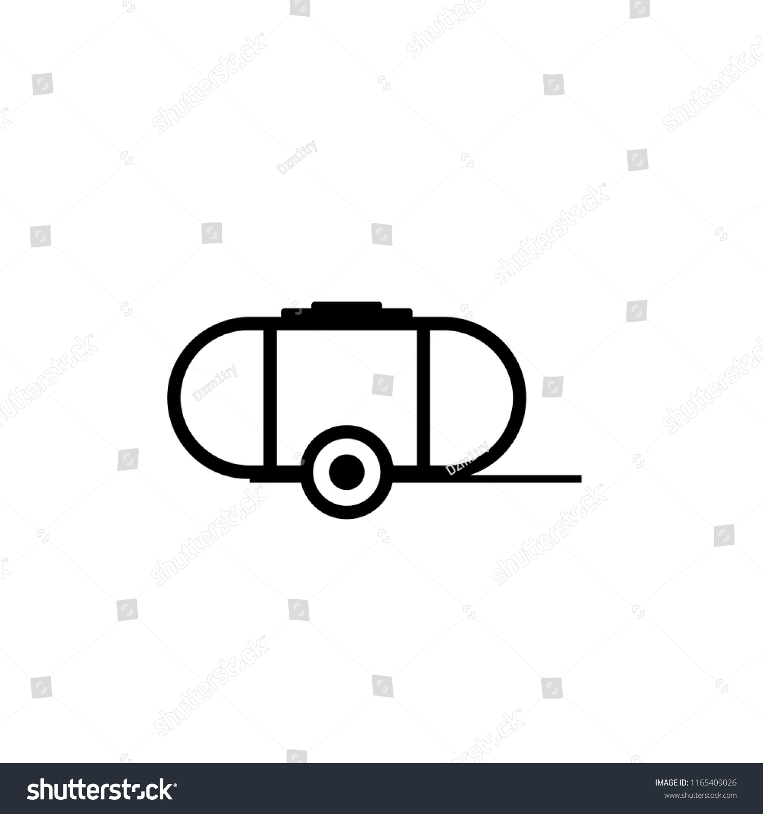 SVG of Mobile water storage tank outline icon. Clipart image isolated on white background svg
