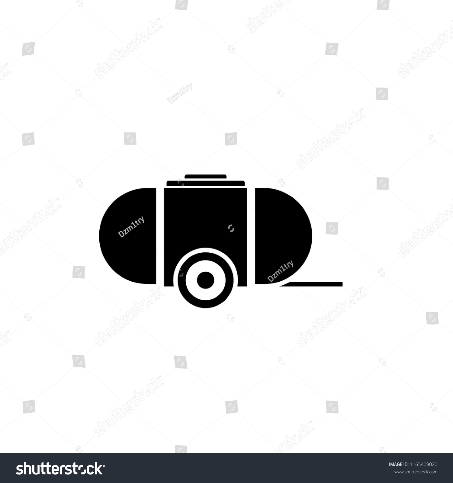SVG of Mobile water tank silhouette icon. Clipart image isolated on white background svg