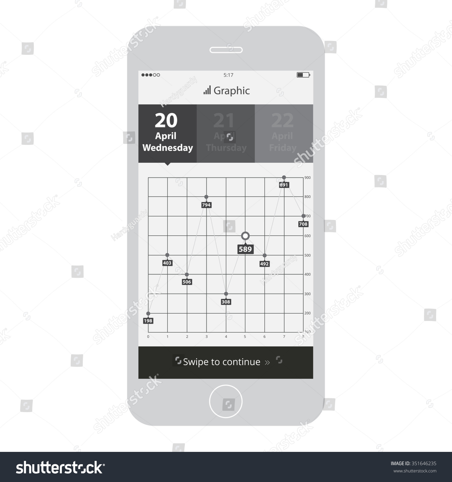 Mobile Wireframe Ui Kit Graphic Statistics Stock Vector (Royalty Free ...